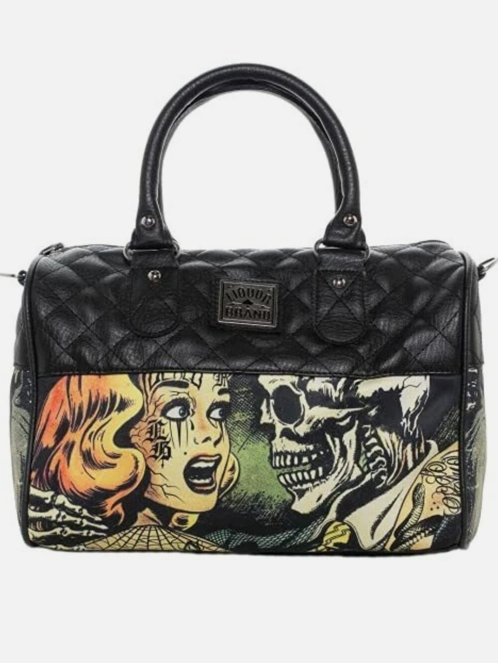 Artwork of a distressed lady and her skeletal beau Bag